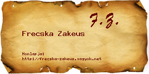 Frecska Zakeus névjegykártya